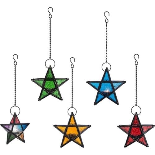 Star Glass Votive Tea Light Candle Holder Hanging Lighting Lantern Wedding Birth 77HA