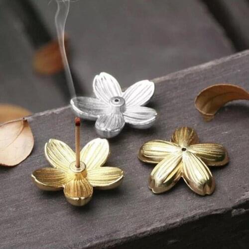 100pcs Cherry Blossom Flowers Pattern Incense Burner Stick Holder Incense Base Plug Home Decoration NO44