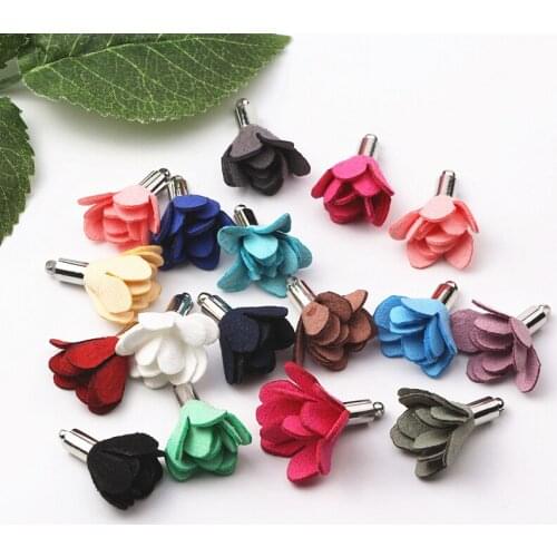 100pcs Tassels For Jewelry Diy 25mm Suede Tassel Flower Charm Pendants For Necklace Bracelet Making Earring Accessories