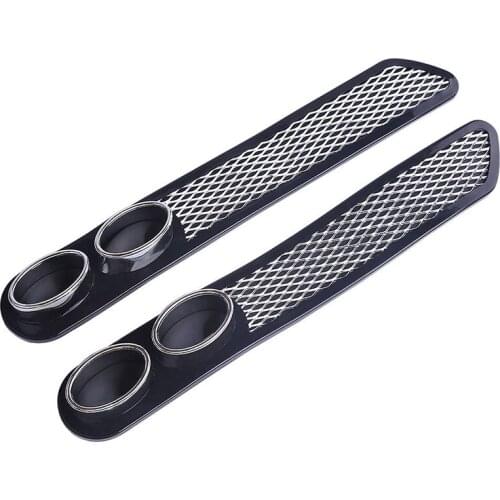 2Pcs Auto Car Grid Simulation Vent Double Tube Exhaust Pipe ABS Exterior BLK Set