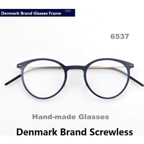 2021 Hand-made Denmark Brand Design Ultralight Glasses Frames Men Women Myopia Prescription Round Eyeglasses Oculos De Grau 6537