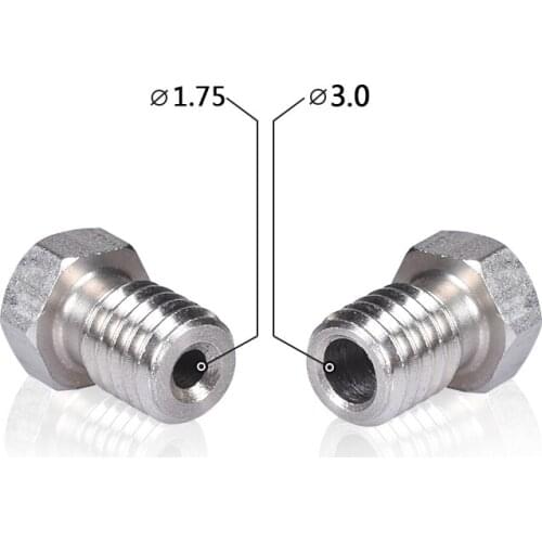 3D printer 3D V6 Extra Nozzle - Stainless Steel Nozzle 0.25mm/0.4mm/0.8mm for 1.75/3.0 for 3D printer