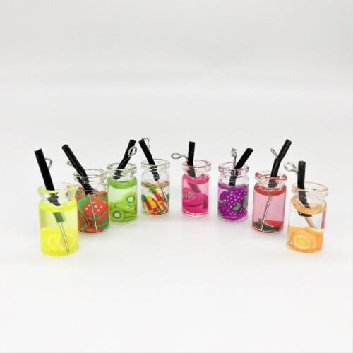 4pcs Dollhouse Miniature Food Mini Resin Fruit Bottle Simulation Drinks Model Toys Fruit Drink Play Dollhouse Dolls Accessories
