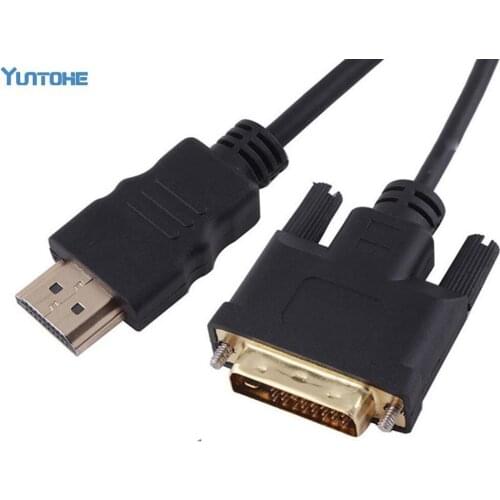 50pcs 3FT 1M 2M HDMI-compatible To DVI DVI-D 24+1 Pin Adapter Gold Plated Male to Male Cable for 1080P HDTV HD PC PS3 XBOX DVD