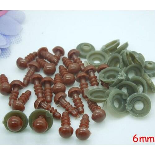 6mm Light Brown Safety Eyes / Plastic Doll eyes Handmade Accessories For Bear Doll Animal Puppet Making - 100 pairs/lot