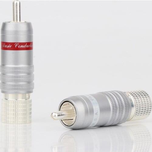 8Pcs R1728 Silver Plated RCA Connector RCA Plug RCA Male Interconnect Cable Plug Hifi RCA Jack