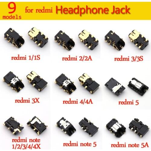 9models Jack Audio For xiaomi Redmi 1S 2 2A 3 3S 3X 4 4X 5 Redmi Note 1 2 3 4 4X 5 5A Repair Replacement