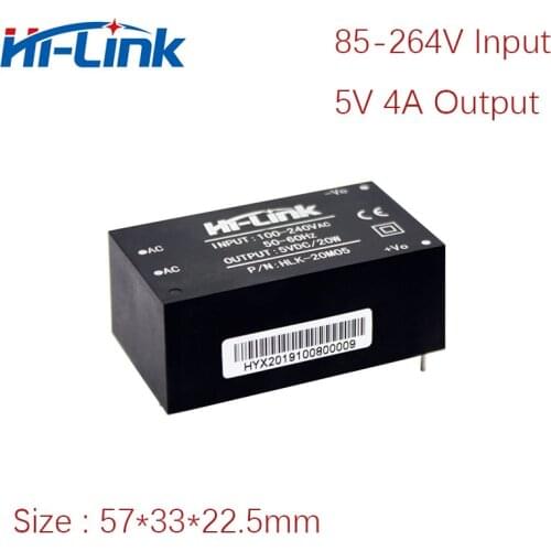 Free Ship SMPS 2pcs/lot Hi-Link mini switch power supply 220V-5V 4A HLK-20M05 ups for ac power