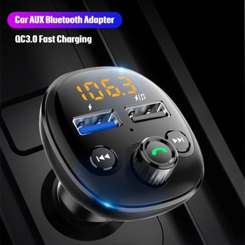 3.1A Quick USB Charger Bluetooth CarLED Display FM Transmitter modulator Audio Music Mp3 Player Phone Wireless Handsfree Carkit