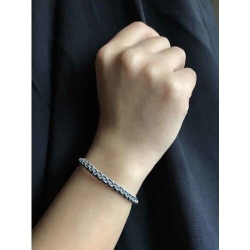 Big Mat handmade Knitted Kazaziye Silver Women Bracelet