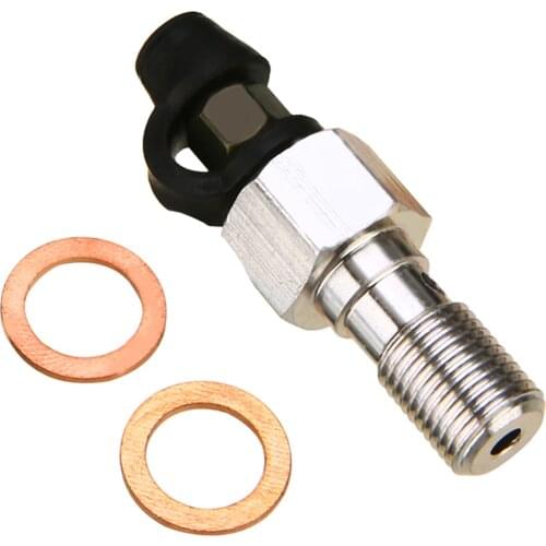 New Arrival M10 x 1.0mm Motorcycle Brake Master Cylinder Caliper Bleed Screw Nipple Banjo Bolt + Dust Cap