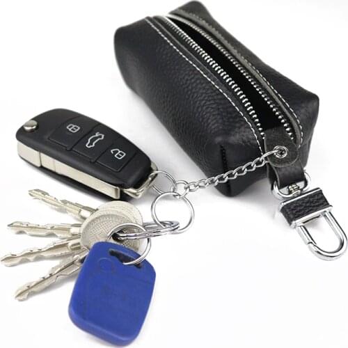 Genuine Leather Car Key Case Small Business Kay Wallet Men Women Housekeepers Wholesale