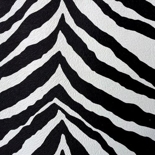 Black and white stripe synthetic PVC leather Imitation big zebra skin fabric material