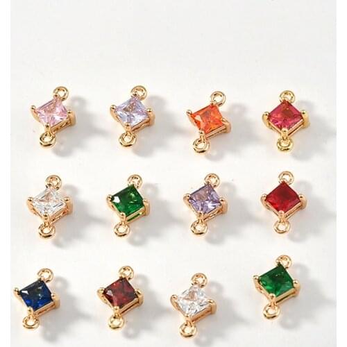 Color Double Hanging Diamond Crystal Glass DIY Handmade Earrings Jewelry Materials Accessories