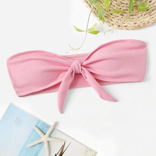 Даме Купаће Гаће Women 2021 Bikini Topsummer Print Push-up Padded Bra Beach Bikini Bra Swimsuit Zwempak Swimwear #yj