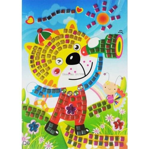 DHL 200pcs 3D DIY Foam Mosaic Crystal Stickers Art EVA Children Puzzle Cartoon Creative Educational Toys 12 Background Style