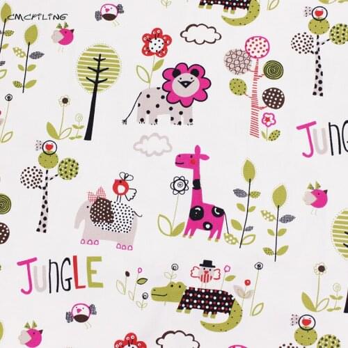Cotton Canvas Fabric Printed Cartoon Fabric For Sofa Tablecloths Bag Doll Cloth Curtain Home Decoration Material Animal