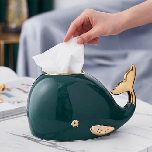 Ceramic Tissue Box Animal Model Decorative Modern Boxes Living Room Home Decor Portable Kitchen Bathroom Home Storage