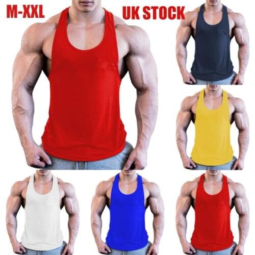 Mens Bodybuilding Stringer Tank Top Y-Back Stronger Gym Workout Sports Vest Shirt Clothes Racerback Singlet Sleeveless T shirt