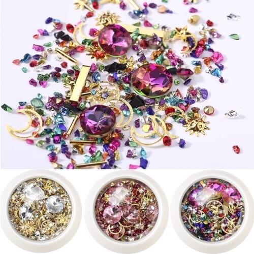 New 6 Styles Mixed diamond jewelry Nail art rivet rhinestones Shiny Gem Nail Art Accessories DIY Decorations