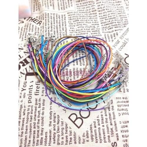 Wholesale 100pcs/lot Lobster Clasp Mixed Colors 2mm Waxen Cord Necklaces 45cm String Necklace DIY Cords Jewelry Making Materials
