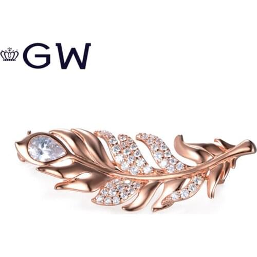 Autumn Women Sweater Suit Brooches 925 Sterling Silver With Zircon Trendy Style Best Gift High Quality