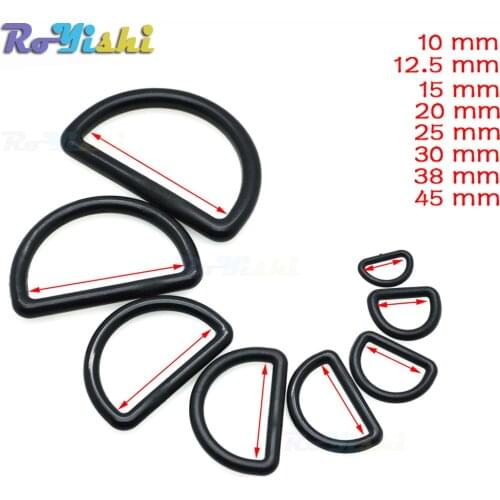 Plastic D-Ring Buckles Webbing Size 10mm 12mm 15mm 20mm 25mm 30mm 38mm 45mm Black