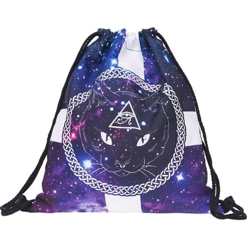 Backpack drawstring BAGS fashion 3D printing men bags unisex Womens shoulder bag knapsack Certificate mobile phone bag new tie