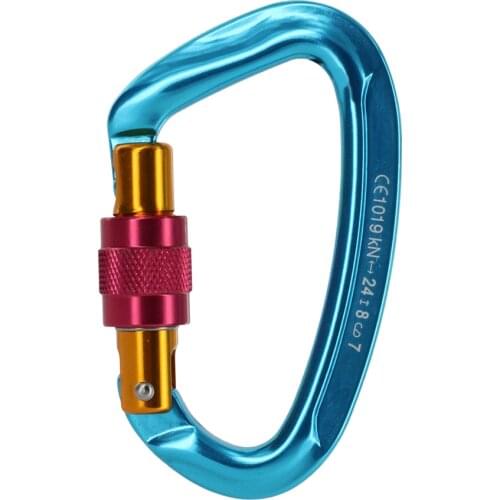 High Quality Durable Mountaineering Climbing Equip Carabiner Screw Lock 24KN or 2400kg Outdoor Safety Rock Climbing Accessories