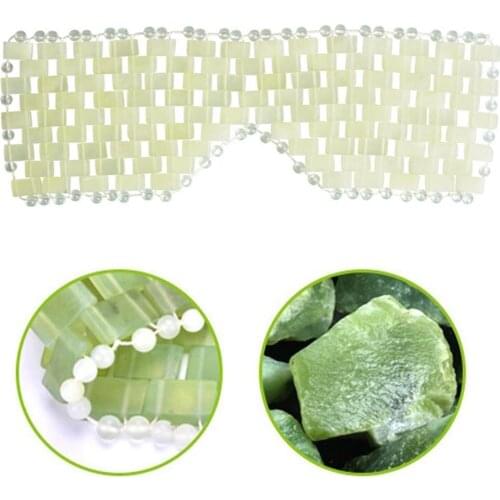 Relieve Eye Fatigue Natural Jade Blindfold Curtain Mask Skin Jade Cold Eye Hand Improve Protection Woven Ice A6E4