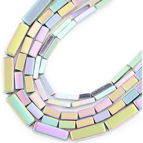 Light Purple Square Natural Hematite Stone 4/6/9MM Rectangle Cuboid Spacer Loose Beads For Jewelry Bracelets Necklace Making Diy