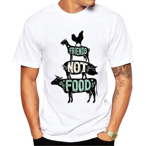 TEEHUB Hipster Friends Not Food Printed Men T-Shirt Short Sleeve Tshirts Street t shirts Cool Essential Tee