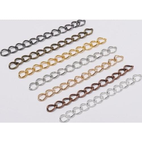 50Pcs 6 Colors Necklace Extender Bracelet Extender Extension Tails DIY Craft Jewelry Finding Making Matching Connector Wholesale