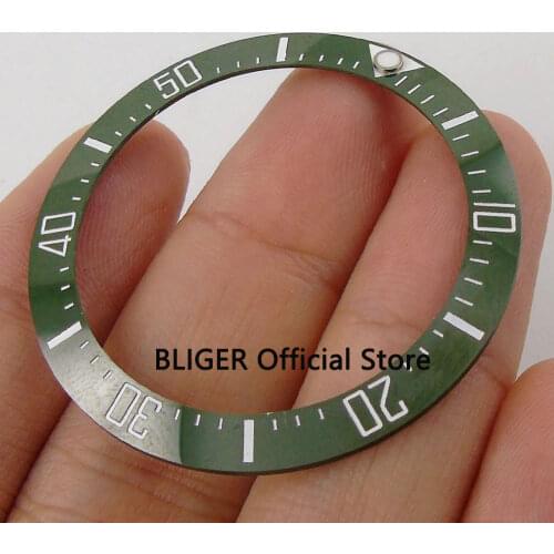 High quality 39.7mm green ceramic bezel white marks watch bezel insert fit SEA Mens Watch BB22