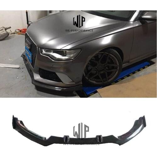 RS6 High Quality Carbon Fiber Racing Front Bumper Lip Spoiler Car Styling Fit For Audi RS6 Car Body Kit 2010-2015