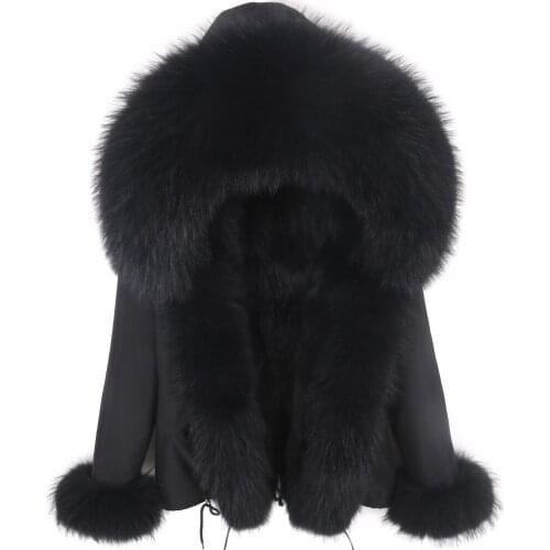 2020 Real Fur Coat Waterproof Parkas Natural Fur Lining Parka Natural Raccoon Fur Coat Winter Jacket Women Collar Warm Thick