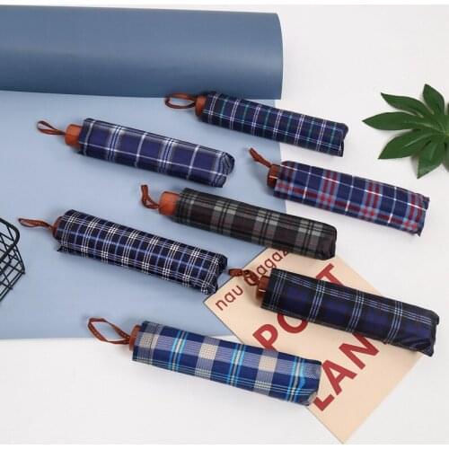 107Cm 10Bone Top Quality Umbrella Men Rain Woman Windproof Grid Pattern Male Women Sun 3 Floding Big Umbrella Outdoor Parapluie