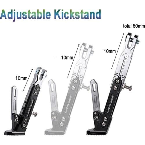 1PC Adjustable Kickstand Foot Side Stand CNC Aluminum Alloy for Motorcycle Universal