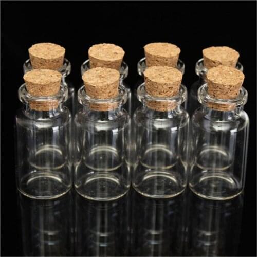 10pcs 12ml Mini Small Glass Bottles with Clear Cork Stopper Glass Bottles Vials Jars Containers Small Wish Bottle Jewelry Craft
