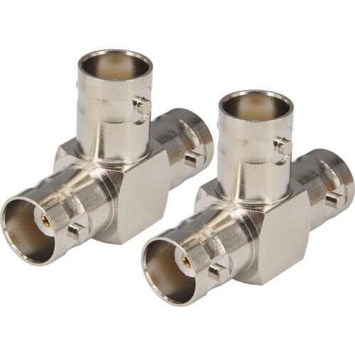 100 Pieces T-Shape 3 Way BNC Splitter Adapter Connector RF Coax Coaxial Adapter BNC Female to 2 Female Splitter Connector