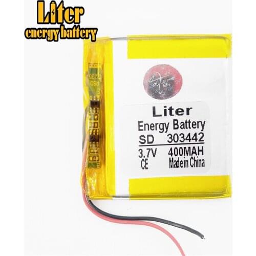 3.7V,400mAH,303442 polymer lithium ion / Li-ion battery for GPS,mp3,mp4,mp5,dvd,bluetooth,model toy
