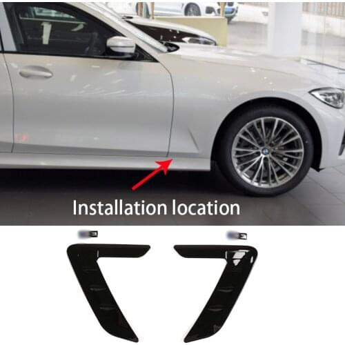 2 Pcs ABS Car Styling for BMW 3 Series G20 G28 325 320 330i 2020-21 Side Wing Fender Air Guide Vents Frame Trim Car Accessories
