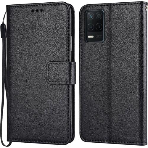 Flip Wallet PU Leather Case For Realme V13 5G Funda Stand Business Phone Holster Stripe Protect Cover