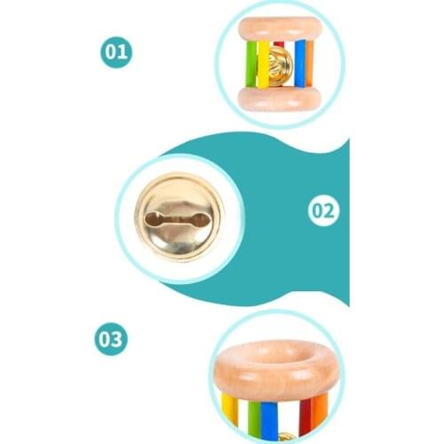 Kids Rotating Rattle with Bell Inside Finger Training for Swimming/Shower Toys Behavior Correction Safety Toys