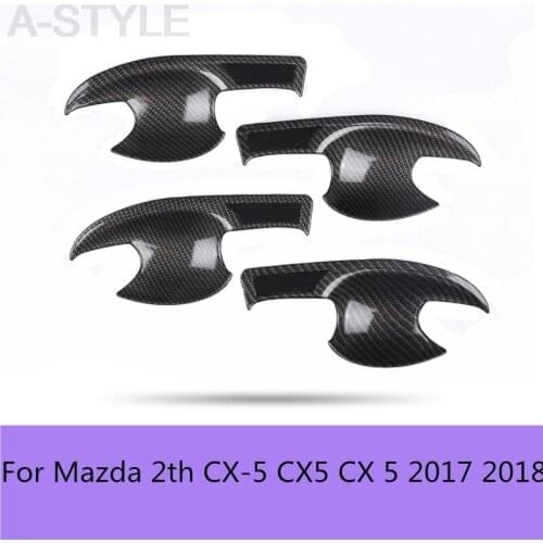 For Mazda 2th CX-5 CX5 CX 5 2017 2018 Outer Door Bowl And Handle Protective Sticker carbon fiber Car Styling accessories
