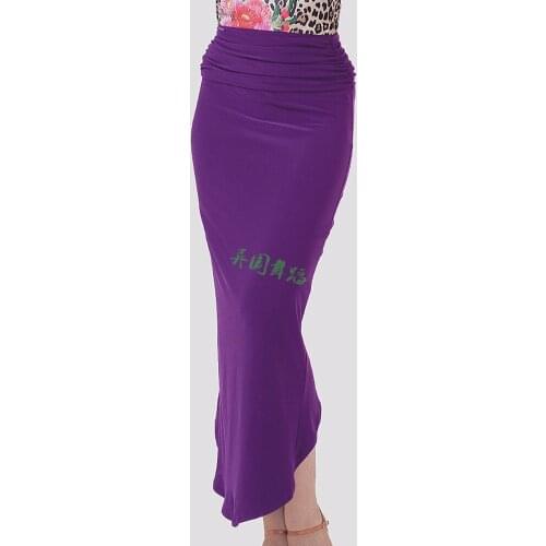 Exotic dance fold waist split package hip tilt long Latin dance skirt S15008