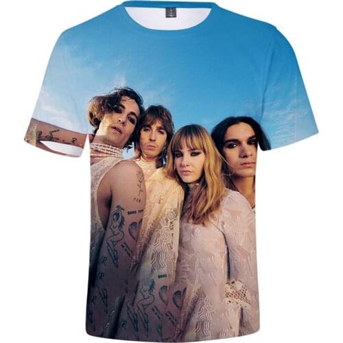 Maneskin 3D Print T-Shirts Italian Rock Band Streetwear Men Women Fashion Oversized Short Sleeve T Shirt Harajuku Kids Tees Tops
