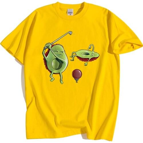 Funny Avocado Fashion Street Prints Clothes Men Crewneck Casual Shirts New Summer T-Shirt Personality Loose T-Shirt Mens Loose