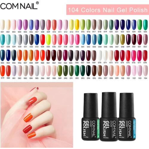 Comnail Gel Nail Polish Long Lasting Soak Off UV LED Gel Lascquer for Nail Art Manicure Semi Permanent Need Base Top 104 Colors