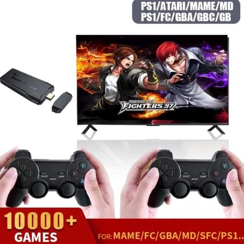 Video Game Consoles Built-in 10000 Games Retro Game Console With Wireless Controller Video Games Stickers For PS1/GBA